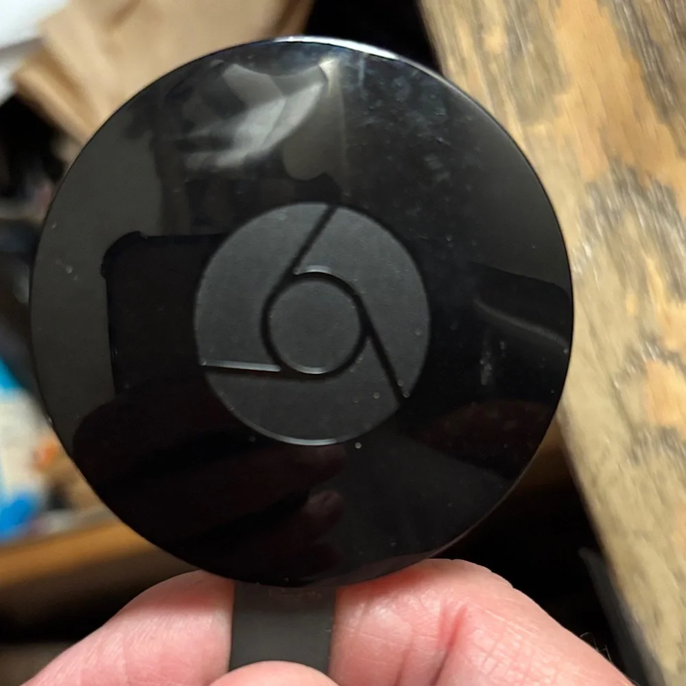 google Chromecast HDMI Streaming Dongle in Black with Power Adapter